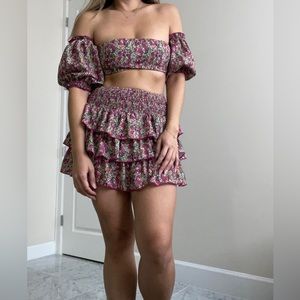 SHEIN TWO PIECE FLORAL OUTFIT SKIRT AND TOP